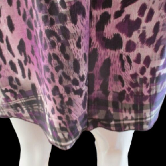 Bold Purple Leopard & Plaid V-Neck Tunic Dress 🐆💜🖤 - Picture 12 of 12